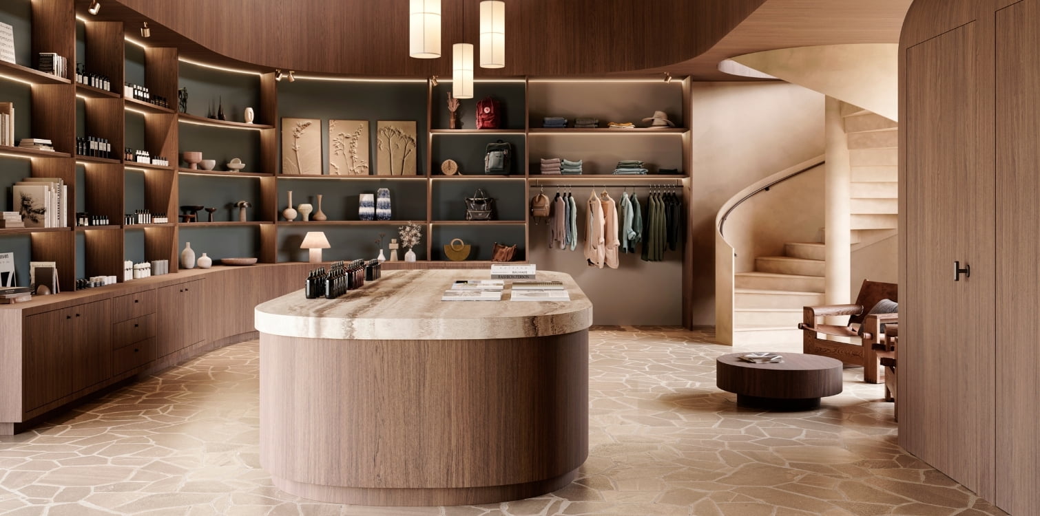 Master Oak panels in concept store